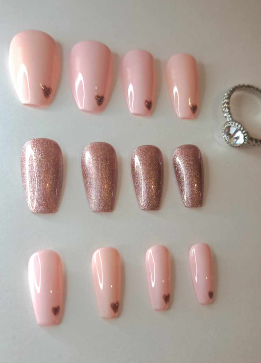Press-On Nails | Rosy | Fait Main en France