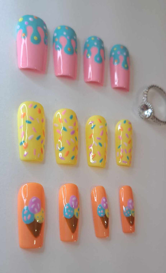 Press-On Nails | Ice Cream | Fait Main en France