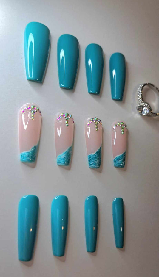 Press-On Nails | Beach | Fait Main en France