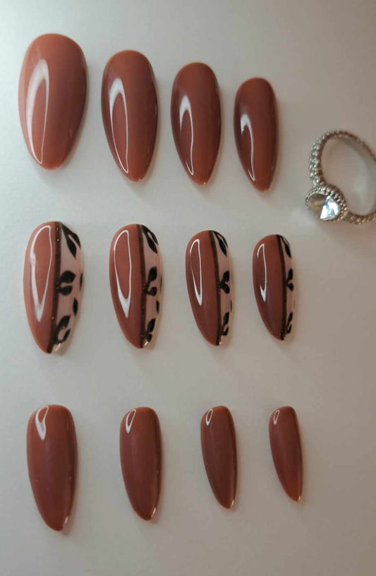 Press-On Nails | Noisette | Fait Main en France