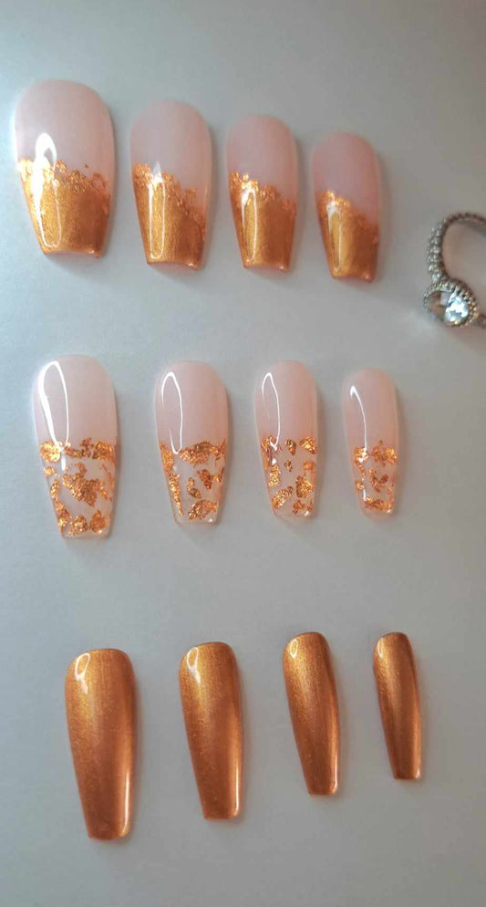 Press-On Nails | Bronze | Fait Main en France
