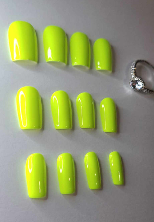 Press-On Nails | Yellow Fever | Fait Main en France