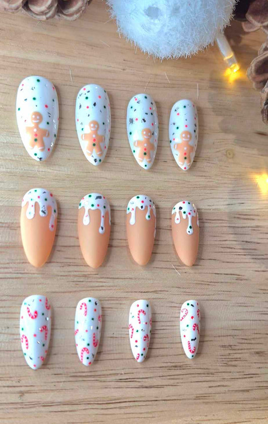 Press-On Nails | Gingerbread | Fait Main en France