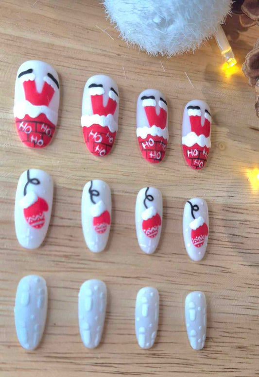 Press-On Nails | Papa Noël | Fait Main en France