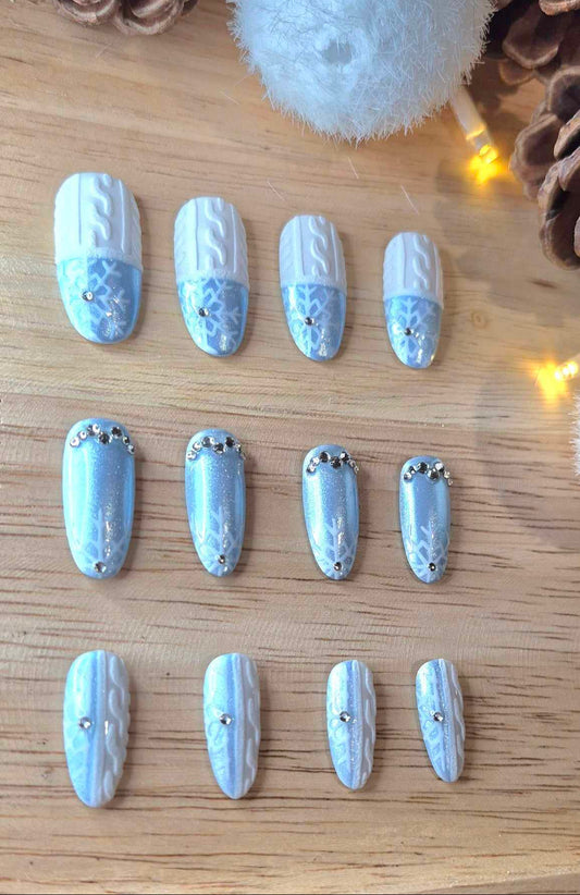 Press-On Nails | Frozen | Fait Main en France