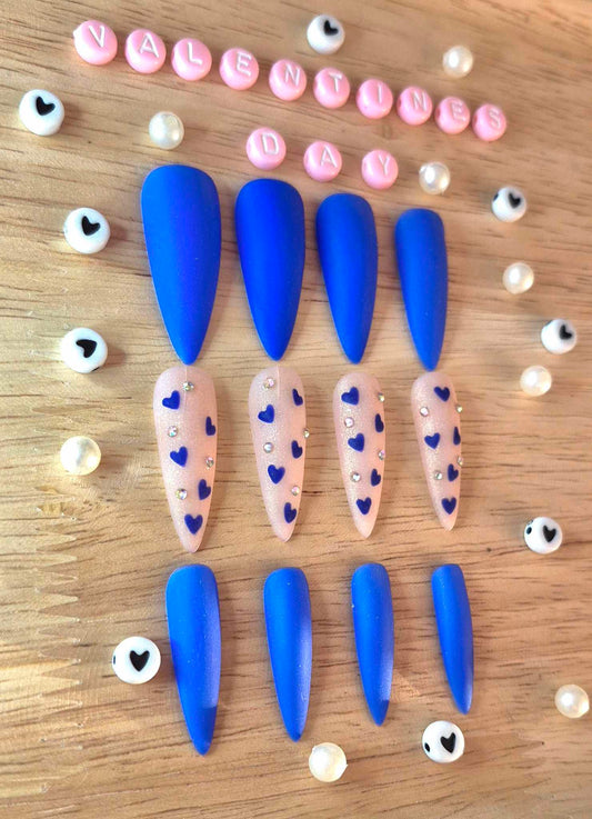 Press-On Nails | Blue Lover | Fait Main en France