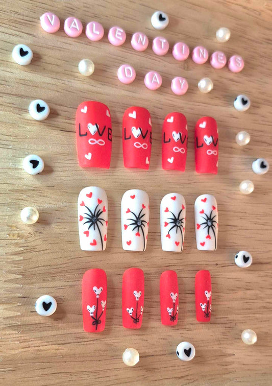 Press-On Nails | Red Velvet | Fait Main en France