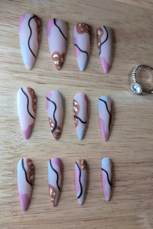 Press-On Nails | Abstrait | Fait Main en France