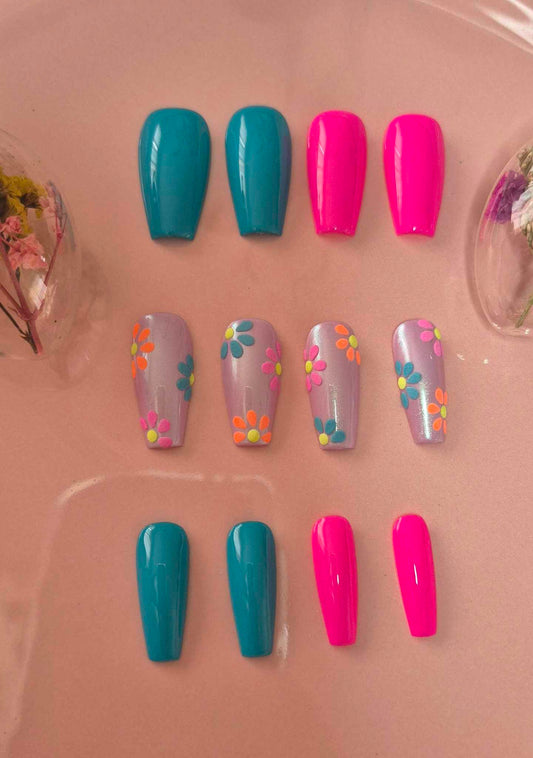 Press-On Nails | Flora | Fait Main en France