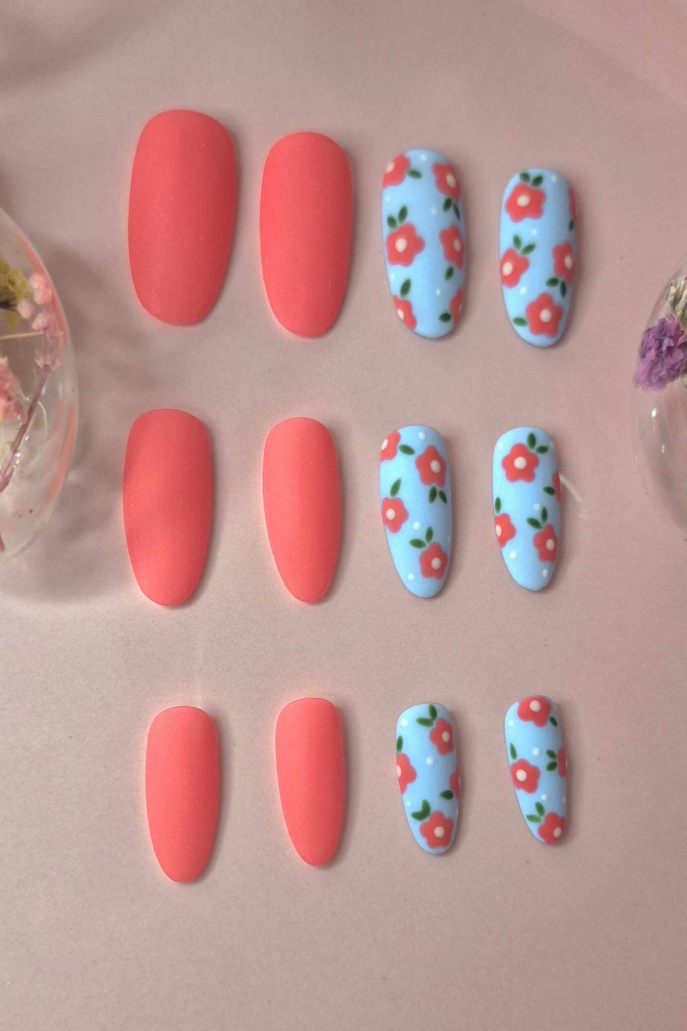 Press-On Nails | Amaryllis | Fait Main en France