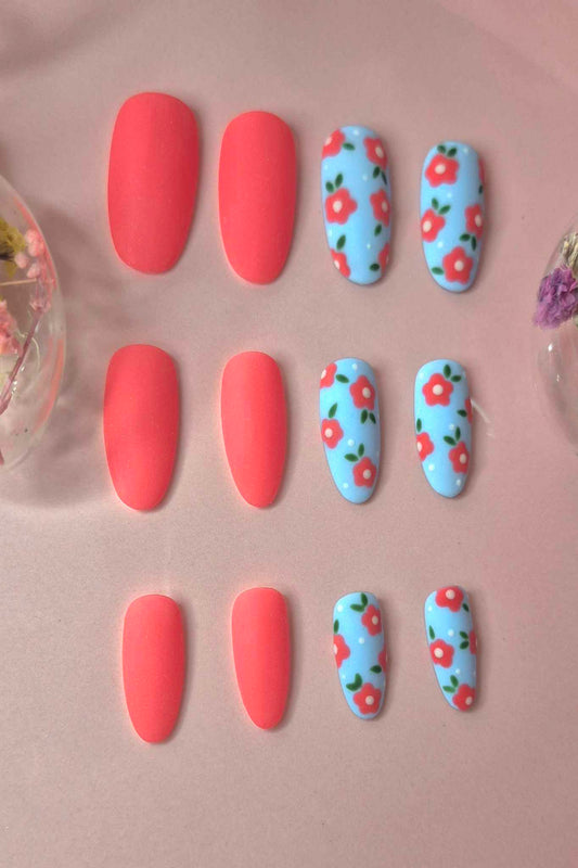 Press-On Nails | Amaryllis | Fait Main en France