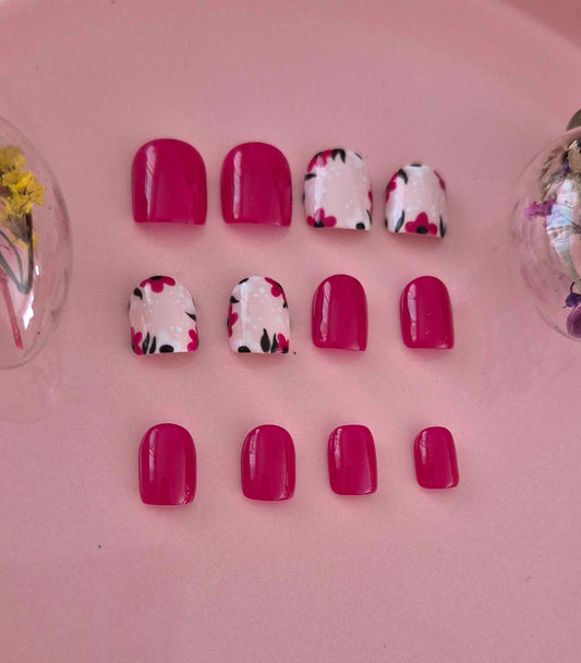 Press-On Nails | Bégonia | Fait Main en France