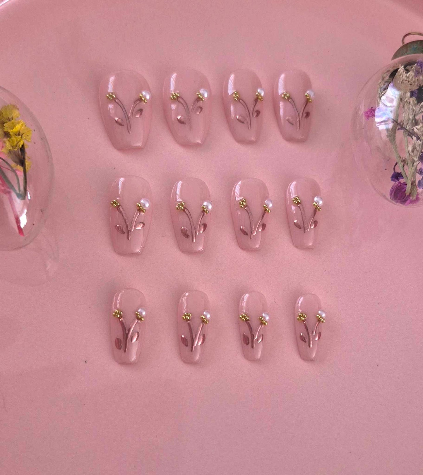 Press-On Nails | Muguet | Fait Main en France