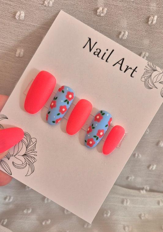 Press-On Nails | Amaryllis | Fait Main en France