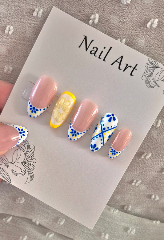 Press-On Nails | Lemon Vibes | Fait Main en France