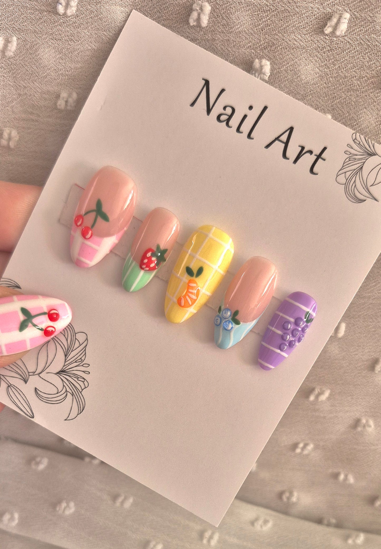 Press-On Nails | Tutti Fruity | Fait Main en France