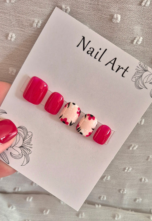 Press-On Nails | Bégonia | Fait Main en France