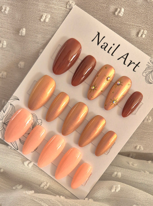 Press-On Nails | Coffret Brown | Fait Main en France