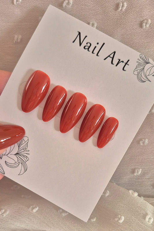 Press-On Nails | Chestnut | Fait Main en France