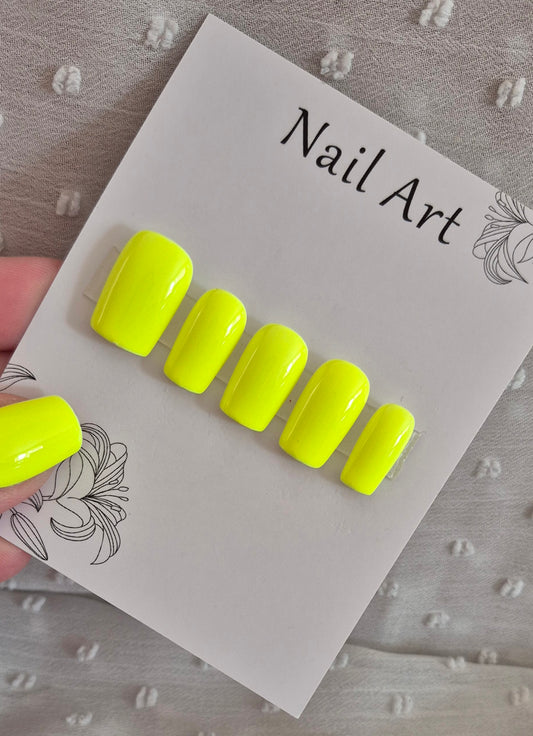 Press-On Nails | Yellow Fever | Fait Main en France