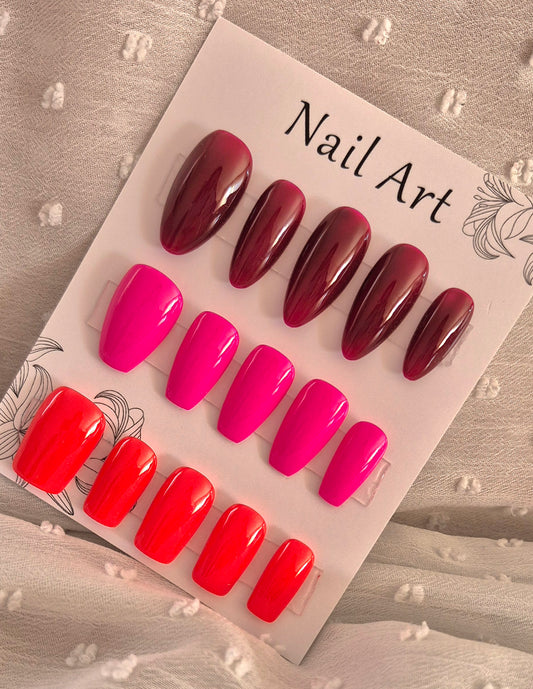 Press-On Nails | Coffret Rouge | Fait Main en France