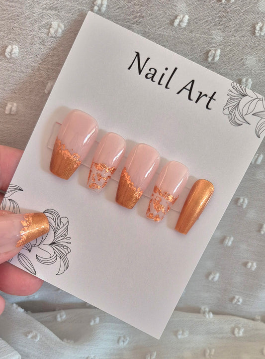 Press-On Nails | Bronze | Fait Main en France