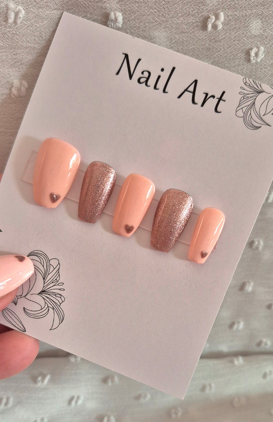 Press-On Nails | Rosy | Fait Main en France