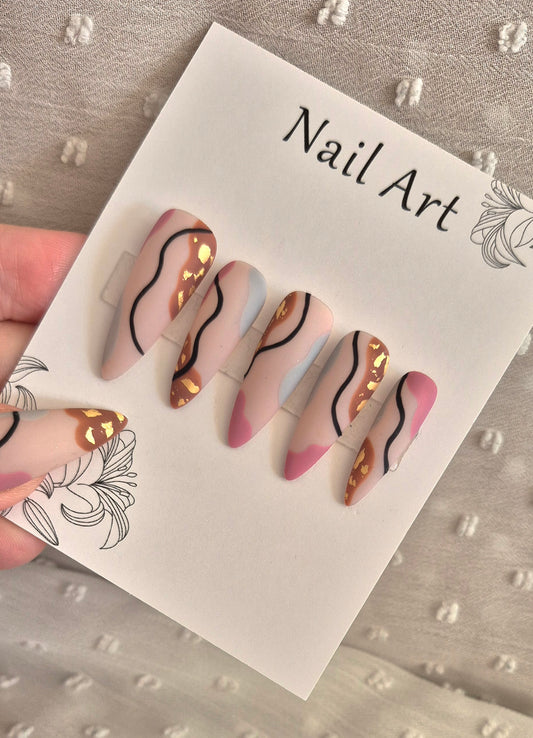 Press-On Nails | Abstrait | Fait Main en France