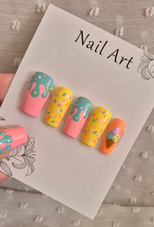 Press-On Nails | Ice Cream | Fait Main en France