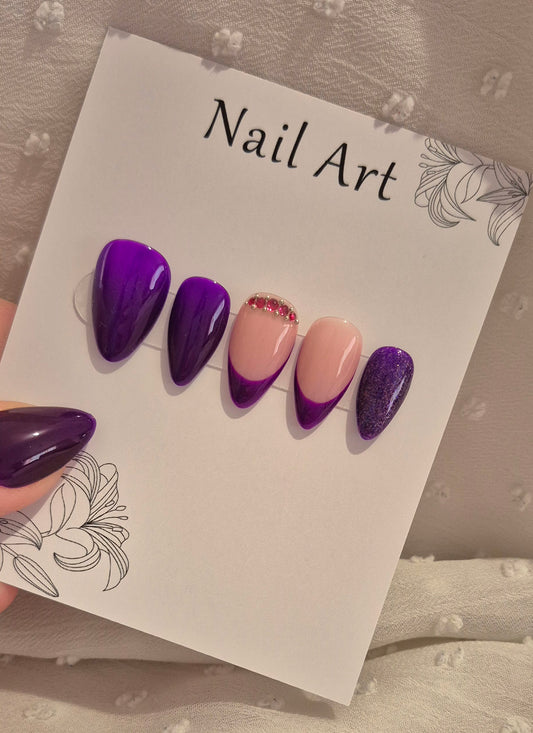 Press-On Nails | Purple Chic | Fait Main en France