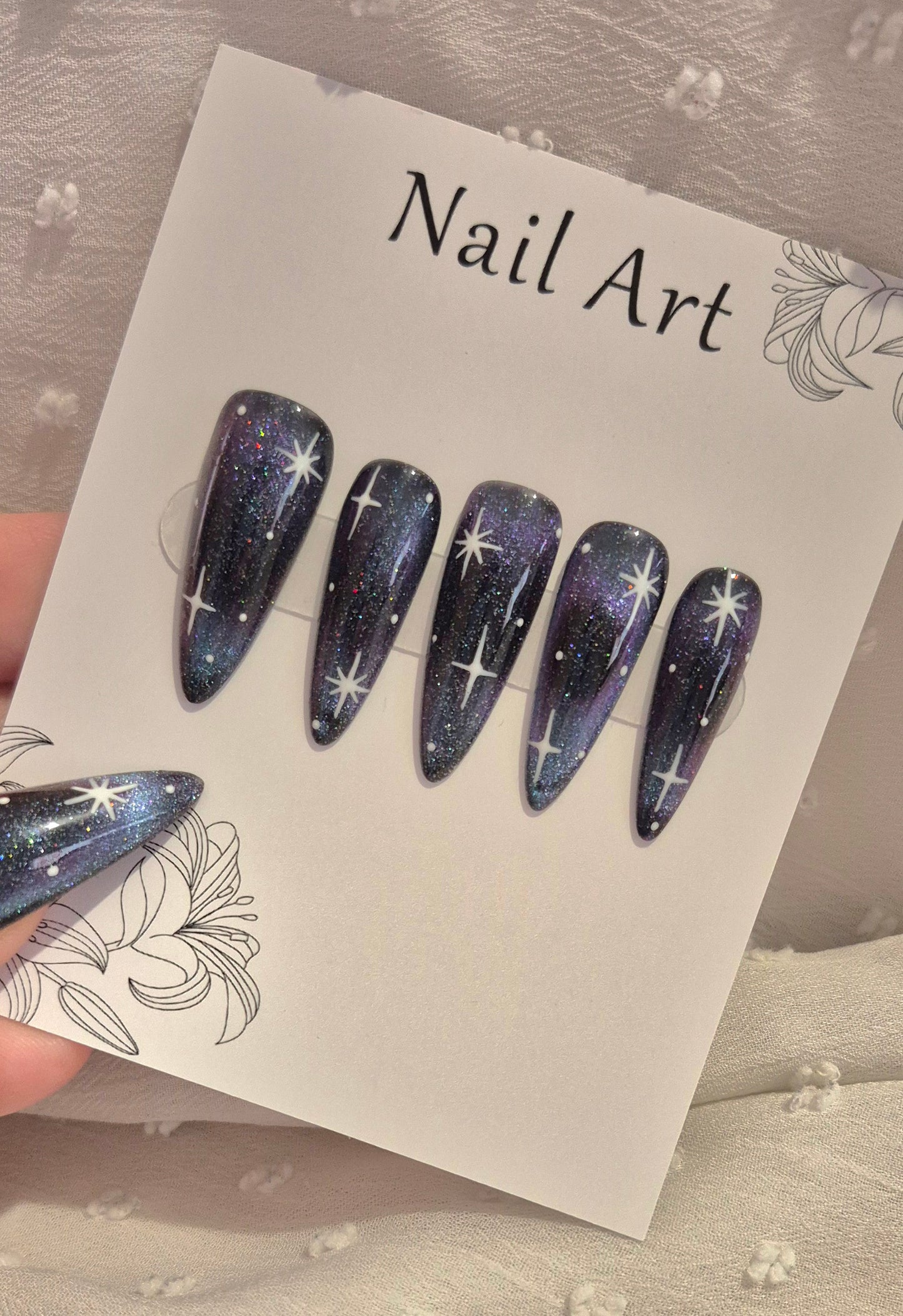 Press-On Nails | Galaxy | Fait Main en France