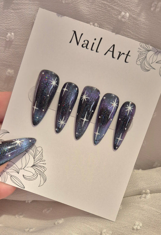 Press-On Nails | Galaxy | Fait Main en France