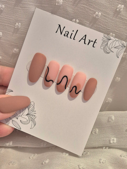 Press-On Nails | Rosy | Fait Main en France