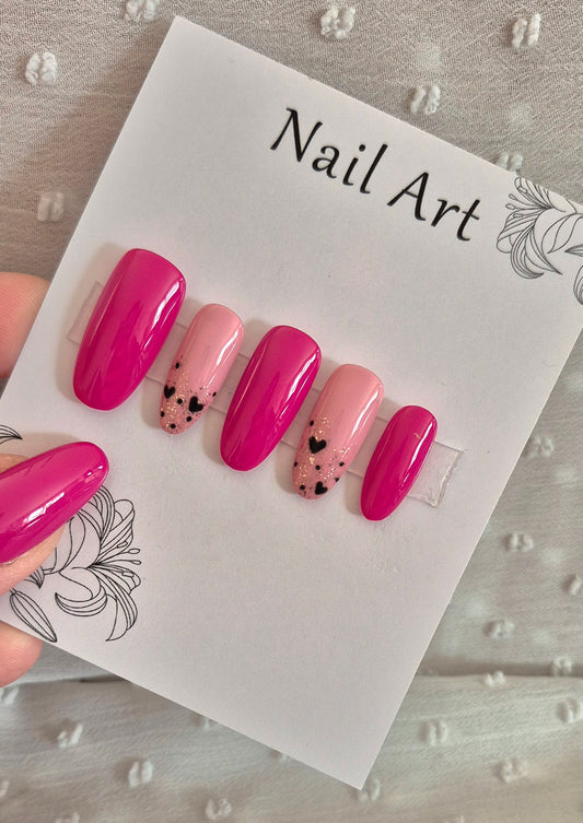 Press-On Nails | Pink Lover | Fait Main en France