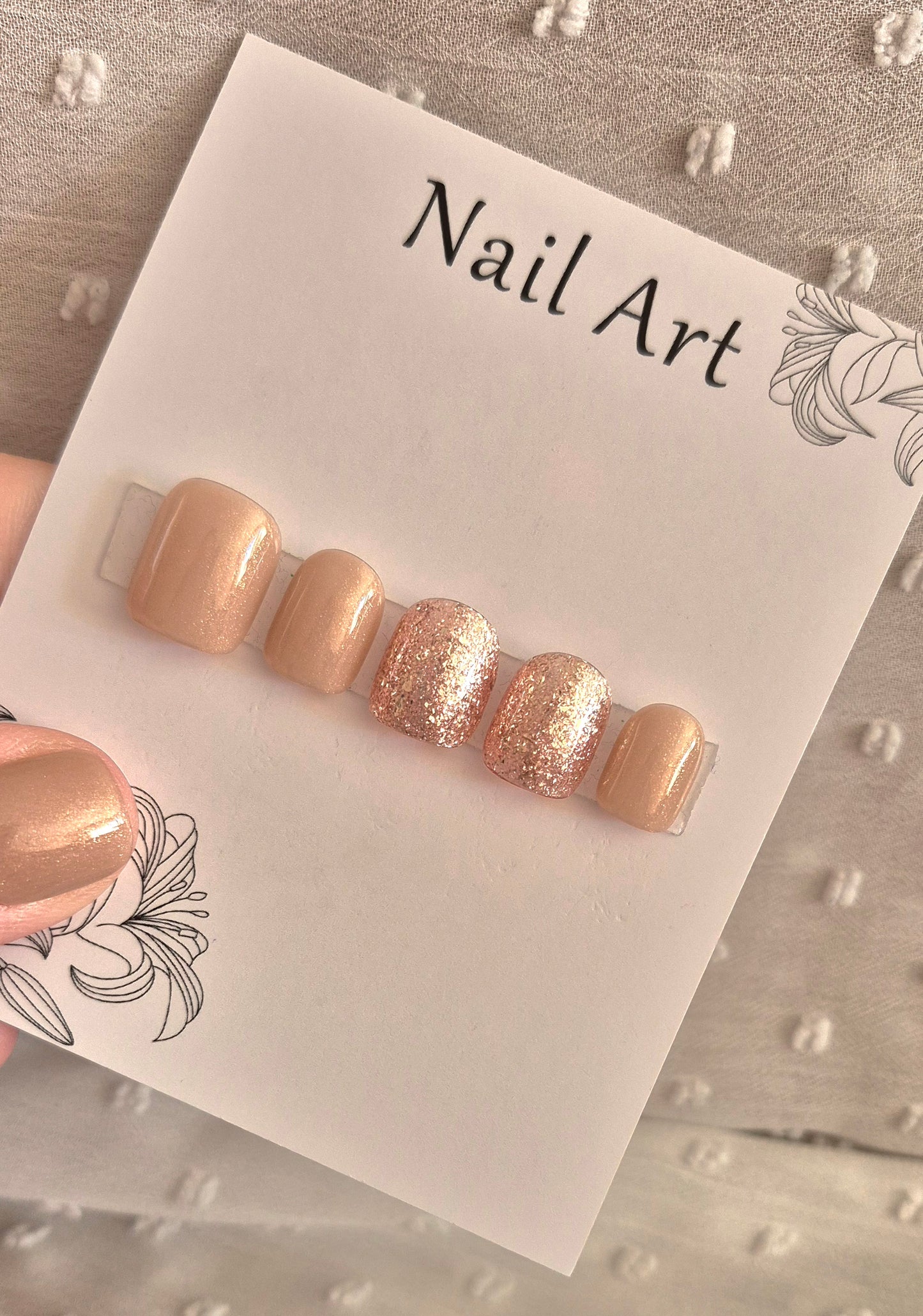 Press-On Nails | Nude | Fait Main en France