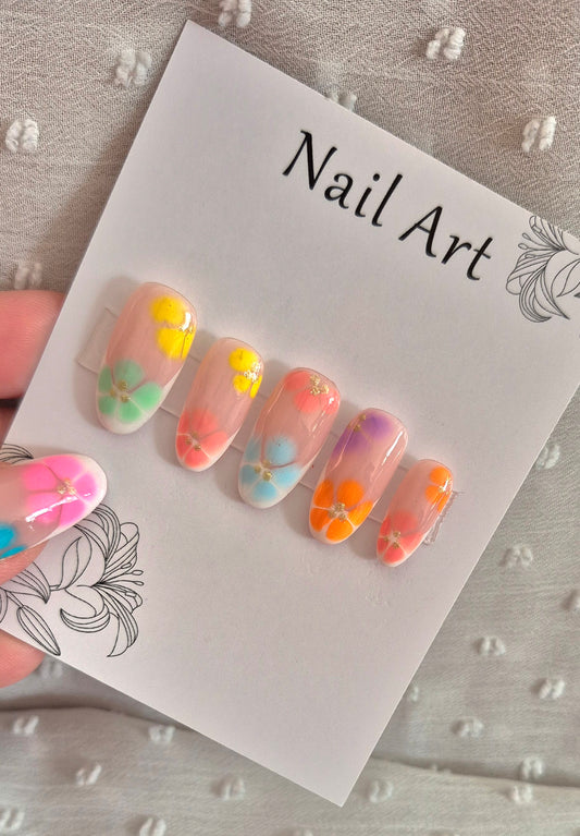 Press-On Nails | Myosotis | Fait Main en France