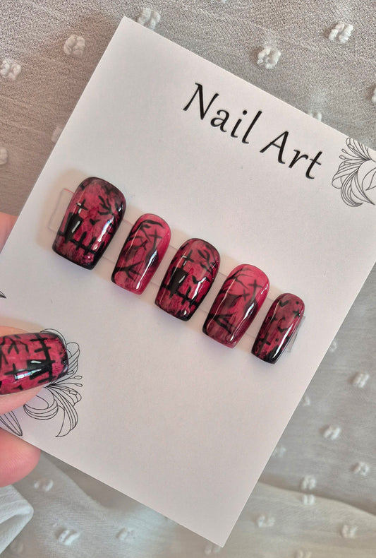 Press-On Nails | Ténèbre | Fait Main en France