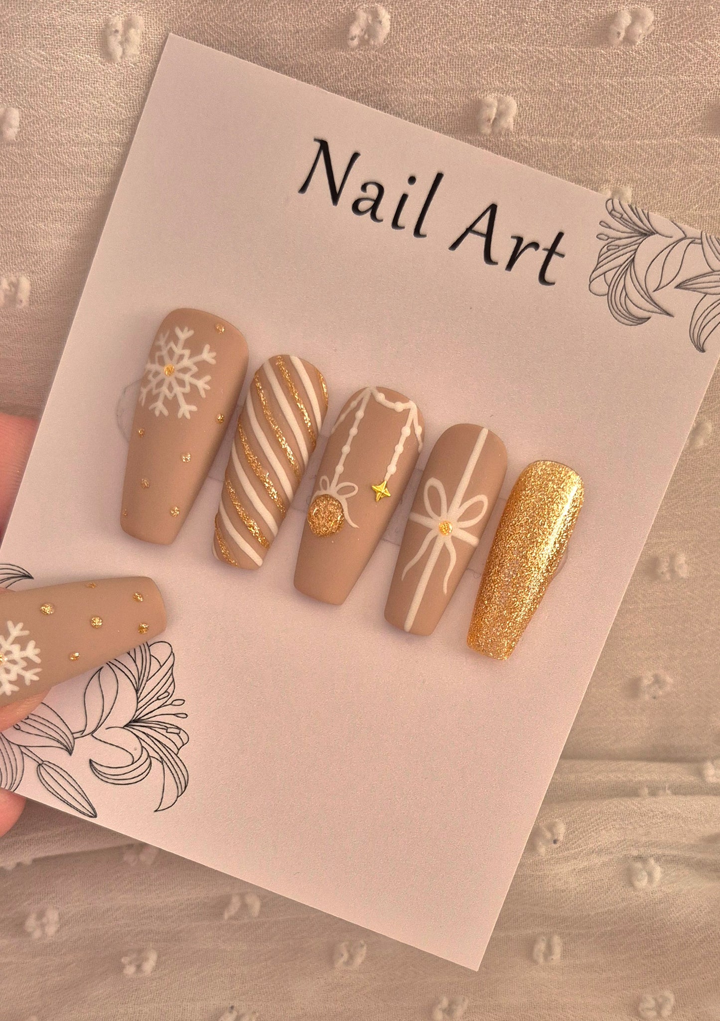 Press-On Nails | Winter Charm | Fait Main en France