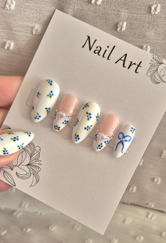 Press-On Nails | Blueberry | Fait Main en France
