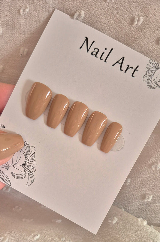 Press-On Nails | Cappuccino | Fait Main en France