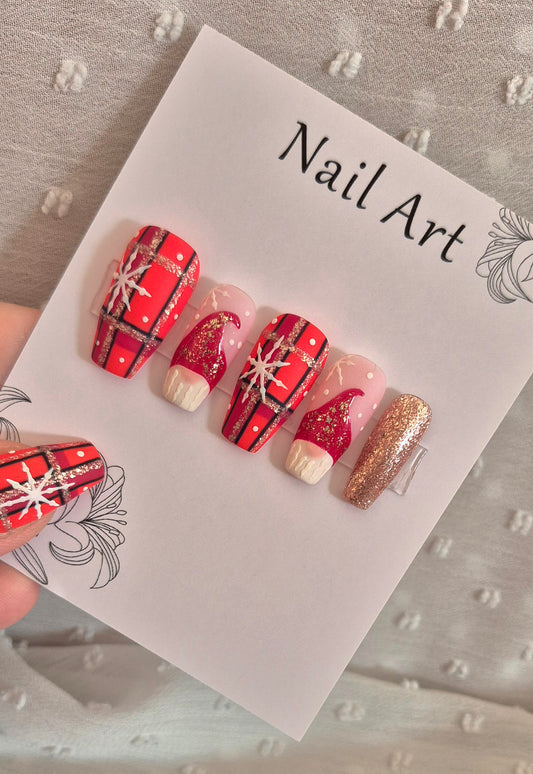 Press-On Nails | Plaid | Fait Main en France