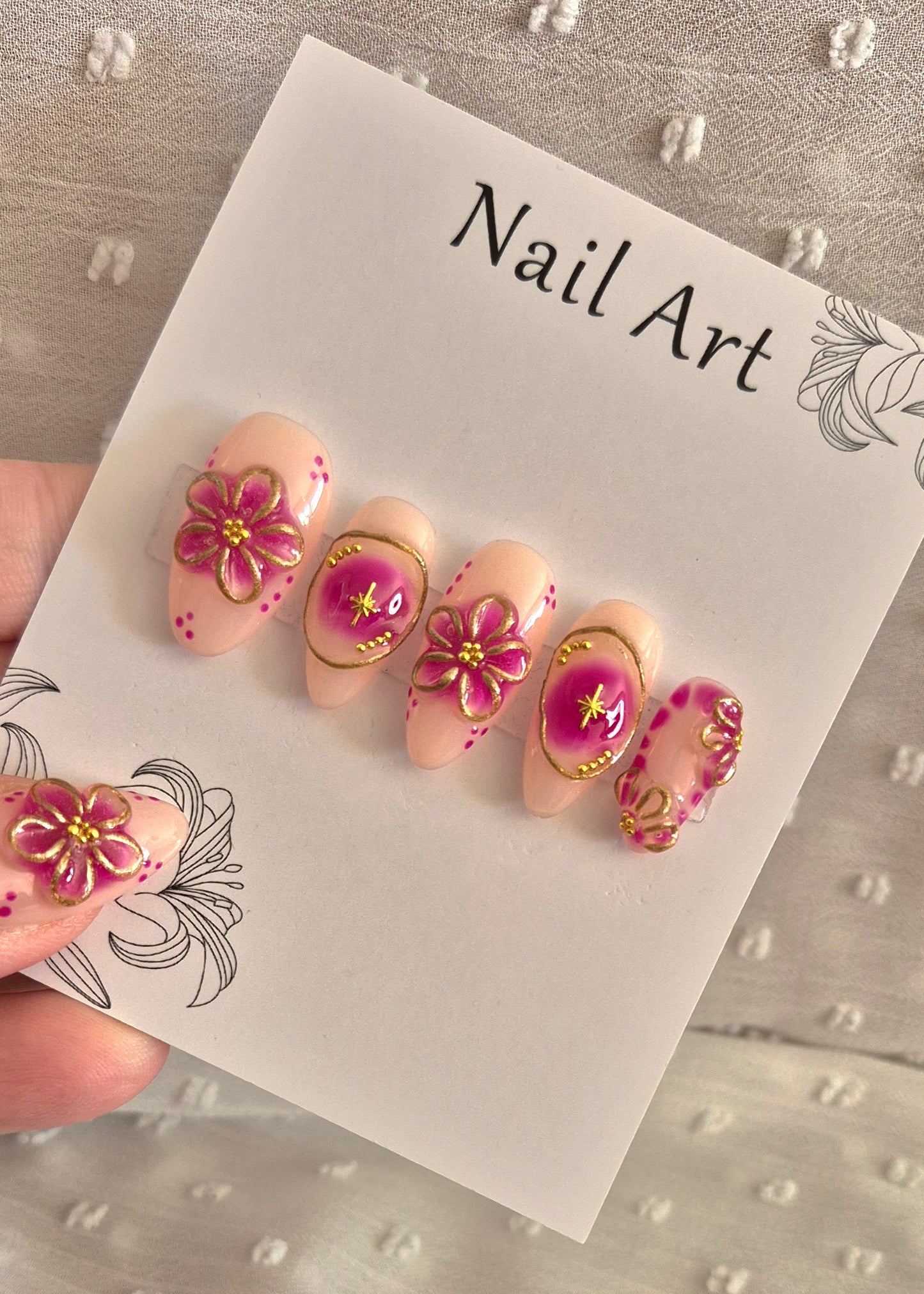 Press-On Nails | Orchidée | Fait Main en France