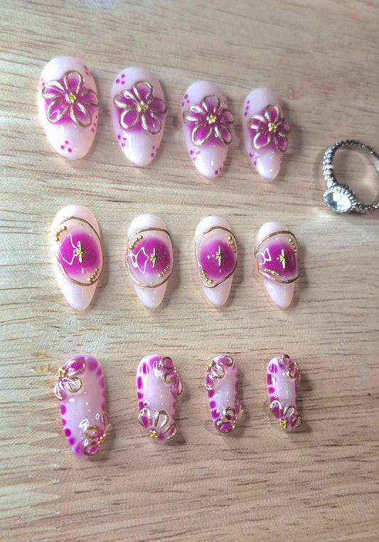 Press-On Nails | Orchidée | Fait Main en France