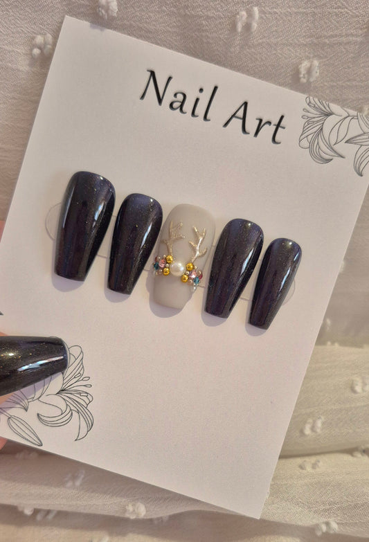 Press-On Nails | Royal Woods | Fait Main en France