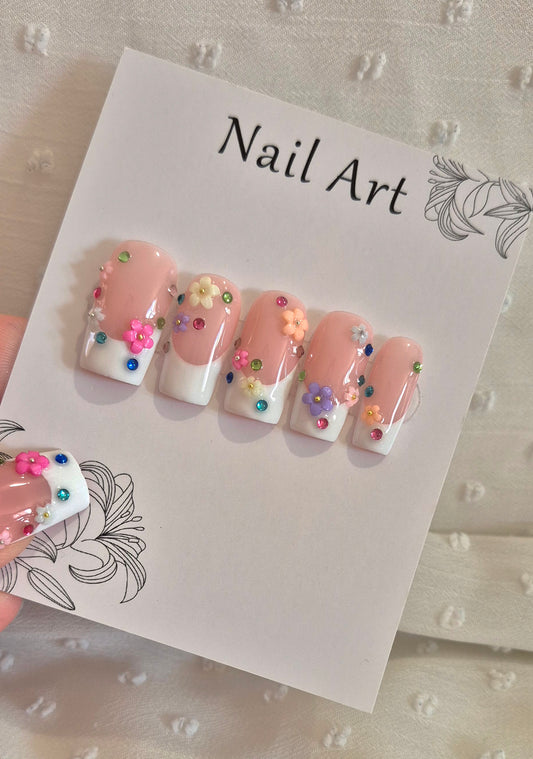 Press-On Nails | Baby Blossom | Fait Main en France