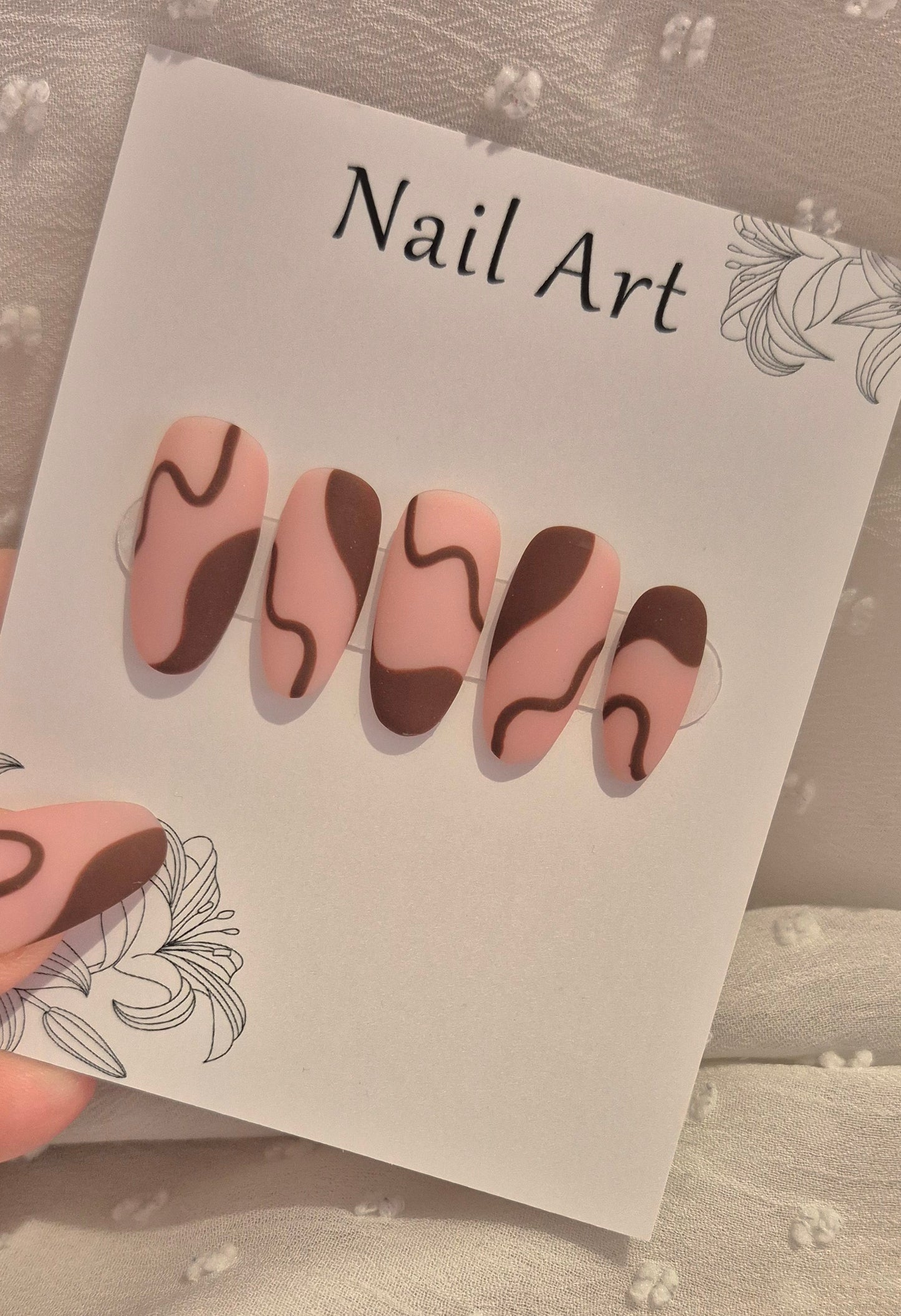 Press-On Nails | Chocolate | Fait Main en France