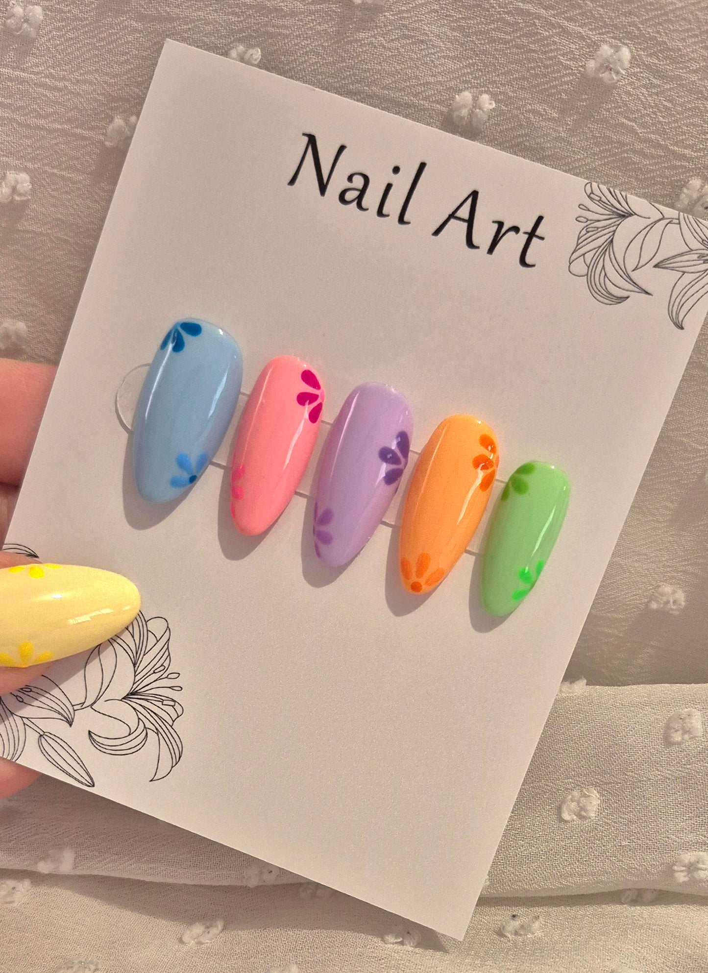 Press-On Nails | Rainbow | Fait Main en France