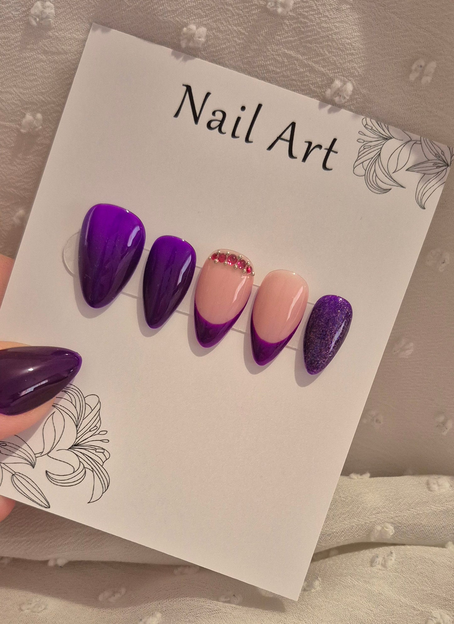 Press-On Nails | Purple Chic | Fait Main en France