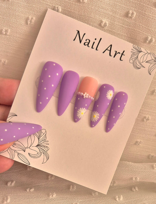 Press-On Nails | Daisy | Fait Main en France