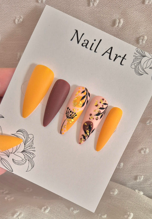 Press-On Nails | Feu de Bois | Fait Main en France